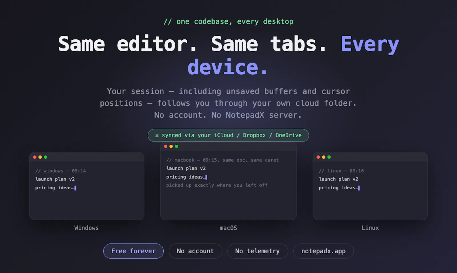 NotepadX screenshot 2