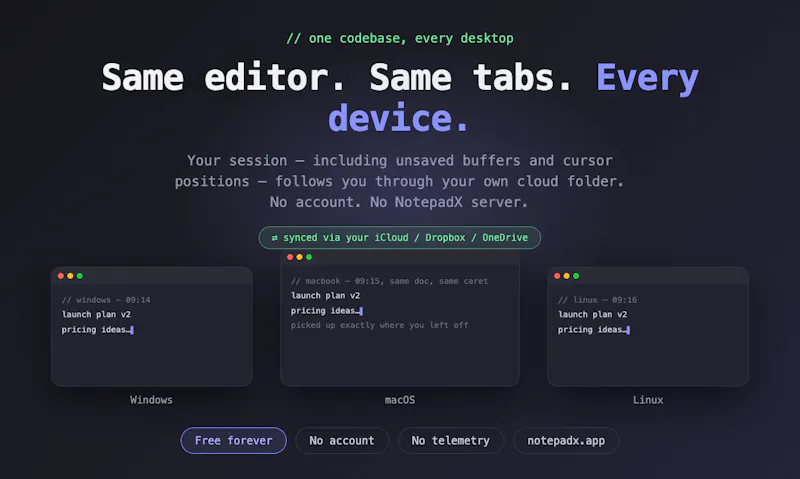 NotepadX screenshot 2