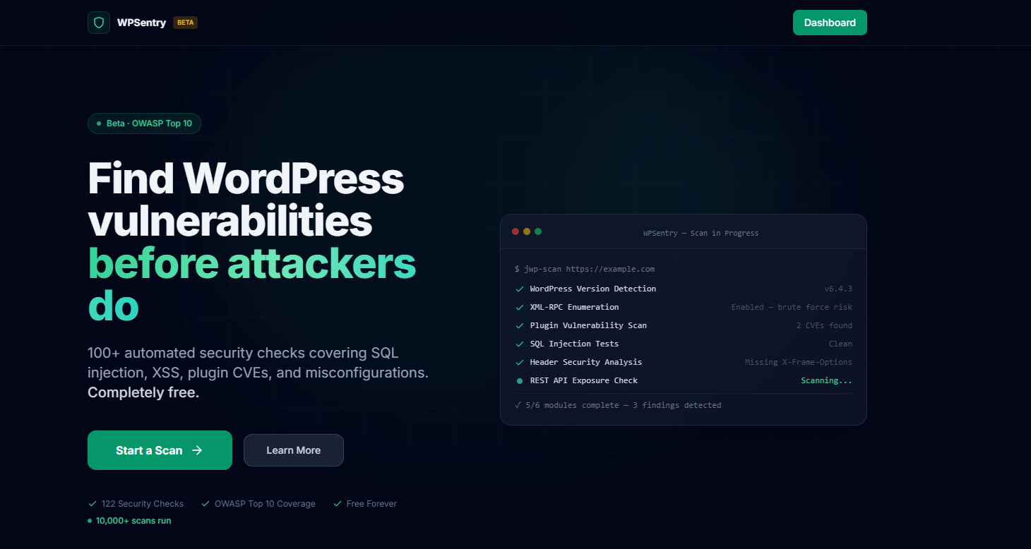 WPSentry — WordPress Security Scanner gallery image