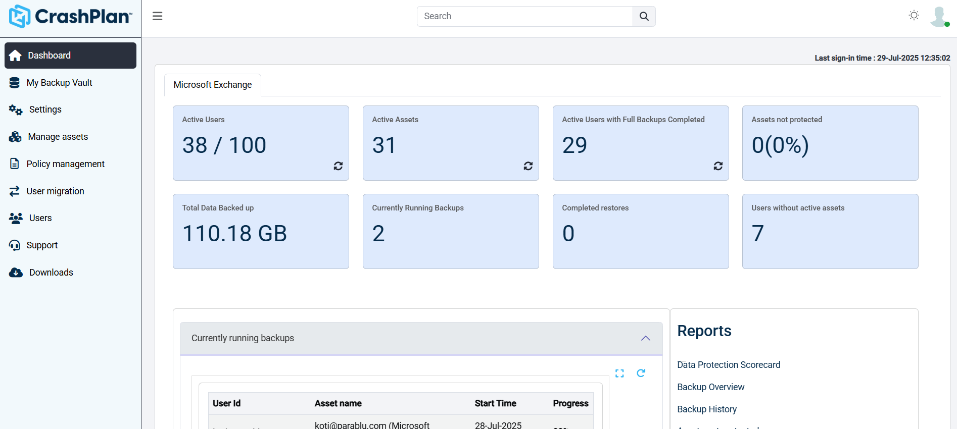 CrashPlan für Microsoft 365 media 2