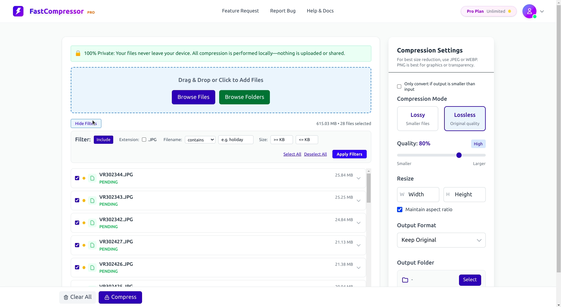 FastCompressor - Compresión de imagen fuera de línea.Privado y rápido. media 3