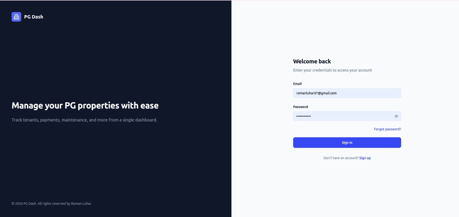 PG Dash - Screenshot 2 showing product features and functionality