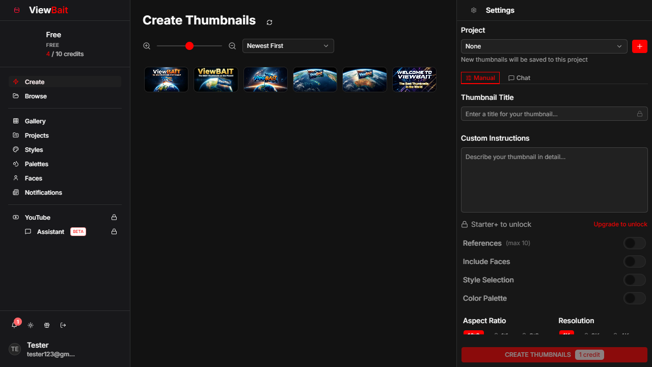 ViewBait - Main product screenshot demonstrating key features and user interface