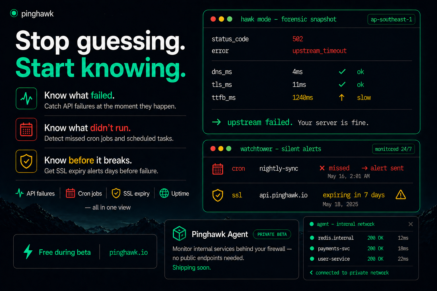 Pinghawk — Know Why APIs Break gallery image