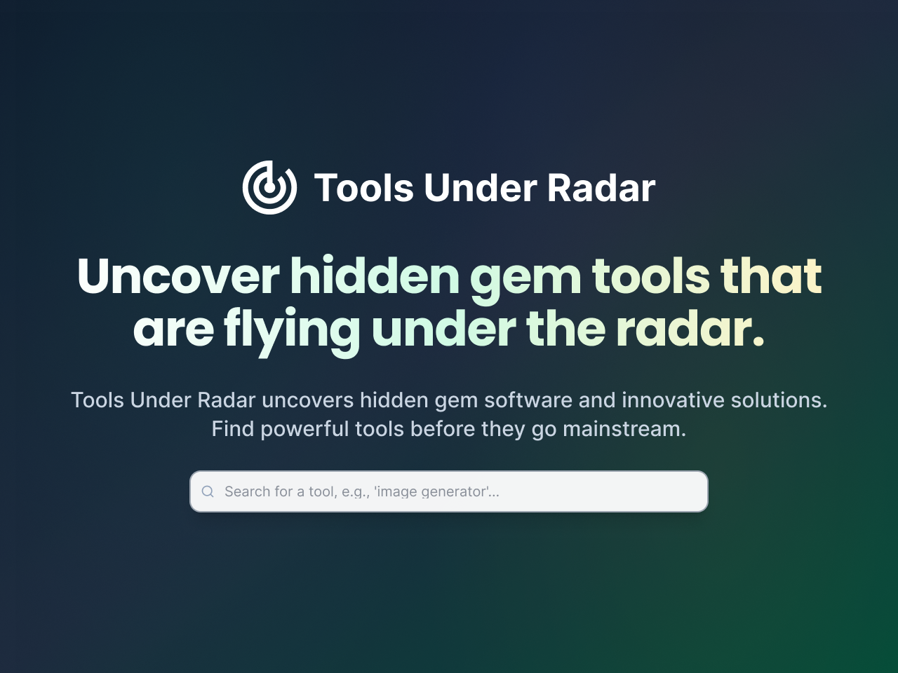 Mídia 1 de Ferramentas sob radar - Descubra as ferramentas de amanhã, hoje.