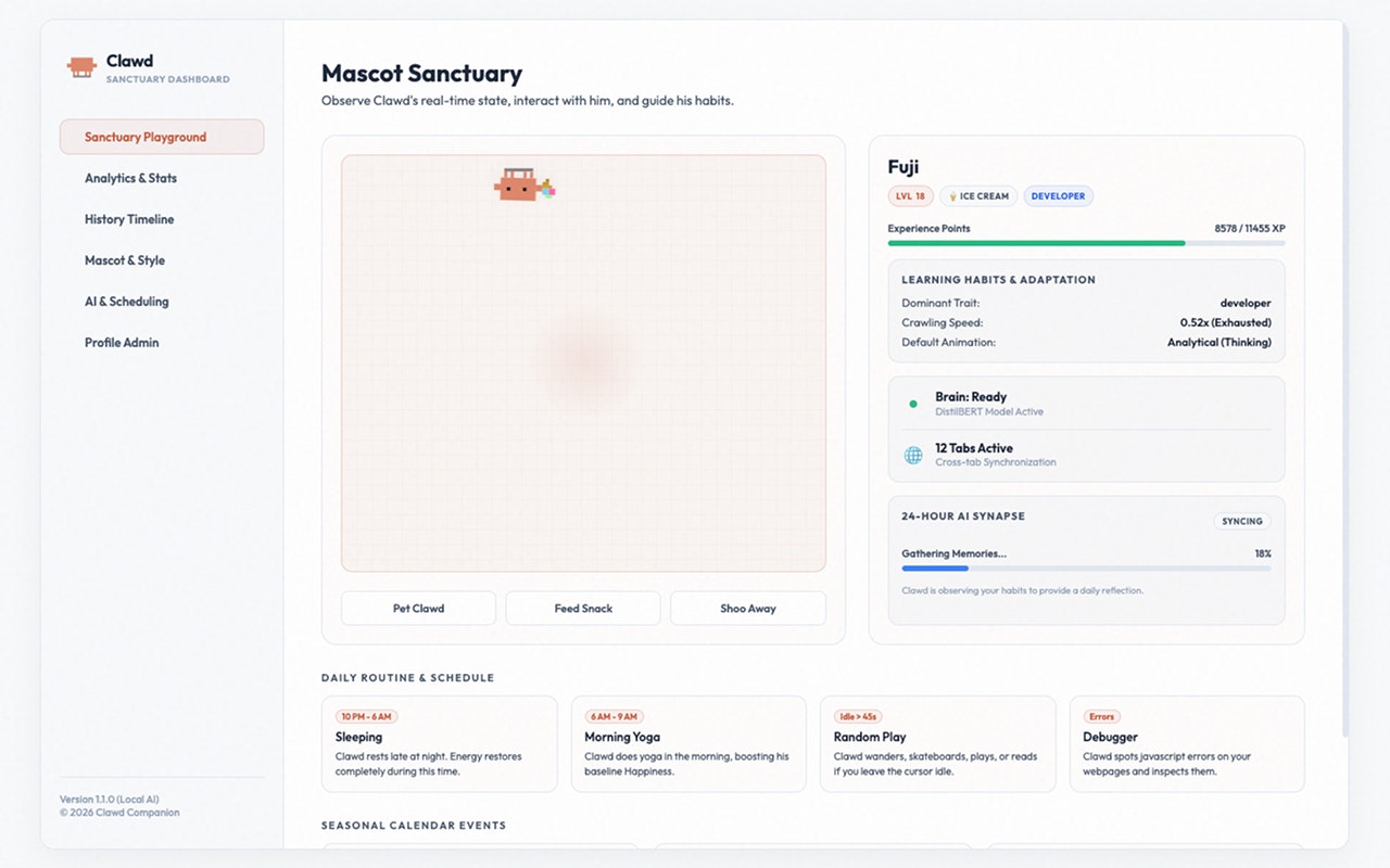 Clawd: The Context-Aware Browser Pet gallery image