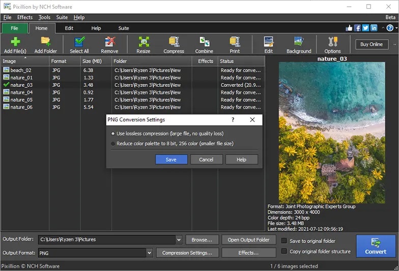 Pixillion Image Converterソフトウェア - JPG、PNG、GIF、その他多くの画像形式を変換しますメディア4
