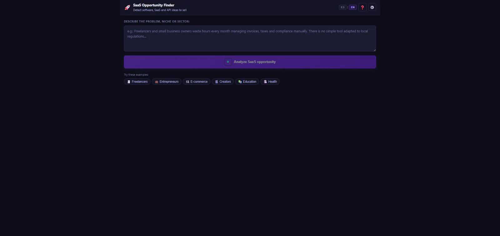 SaaS Opportunity Finder screenshot 2
