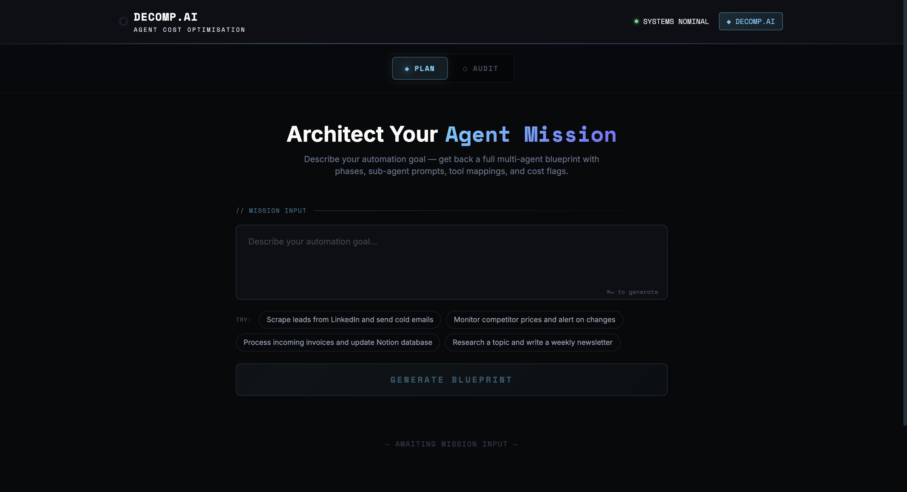 Decomp.ai — Agent Cost Optimisation gallery image