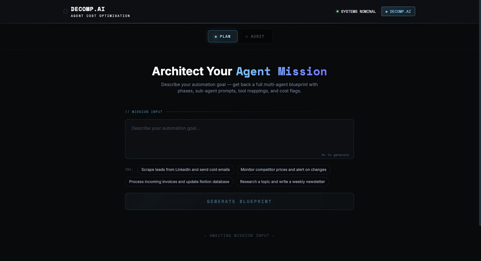 Decomp.ai — Agent Cost Optimisation screenshot 3