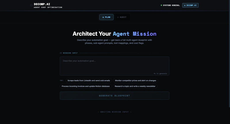 Decomp.ai — Agent Cost Optimisation screenshot 3