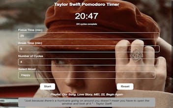Taylor Swift Pomodoro Timer gallery image