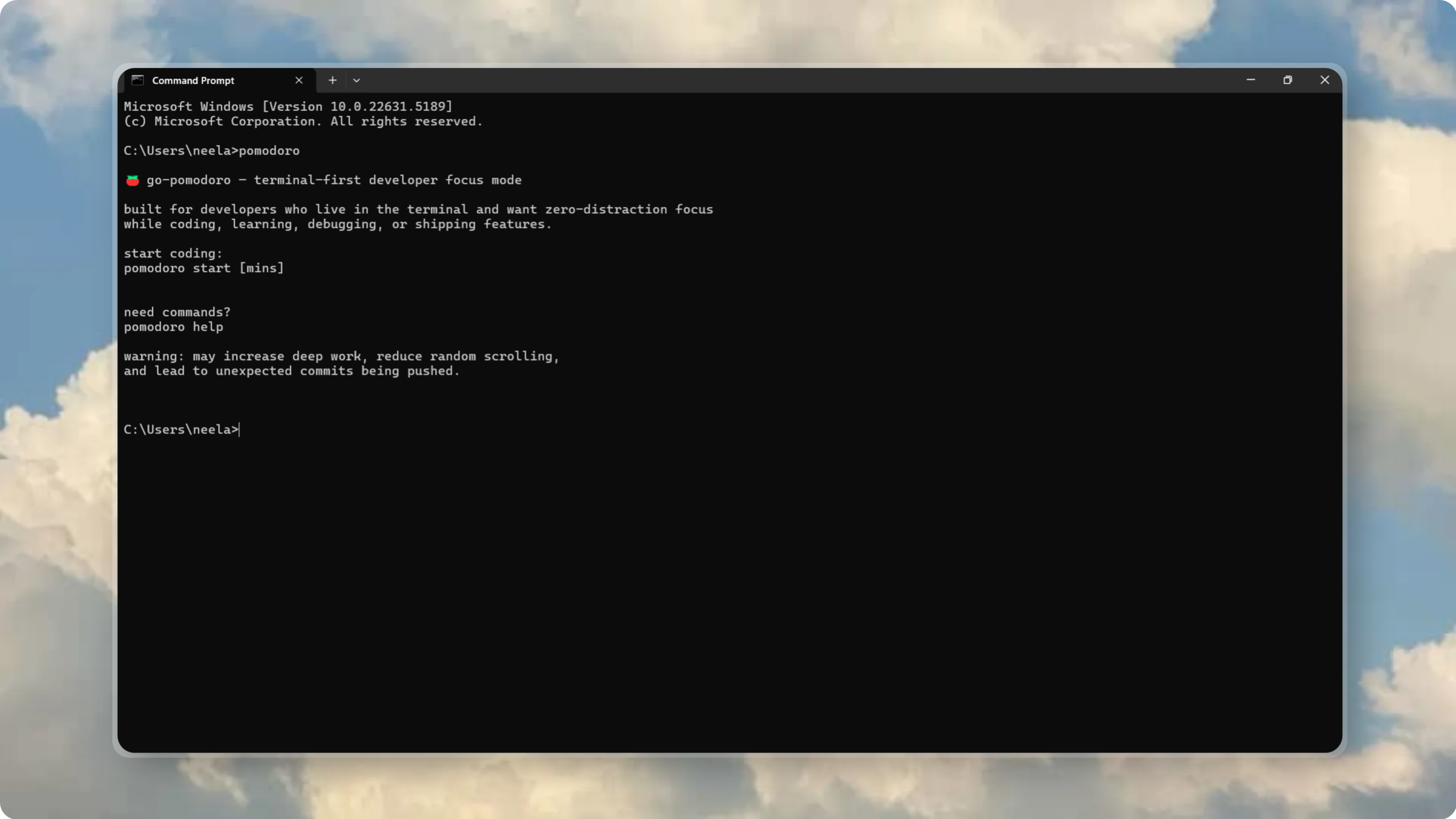 Go Pomodoro CLI gallery image