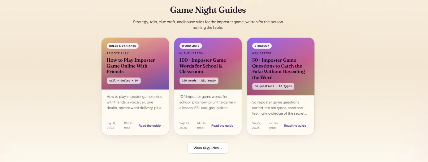Imposter Game Word Generator | Free... gallery image