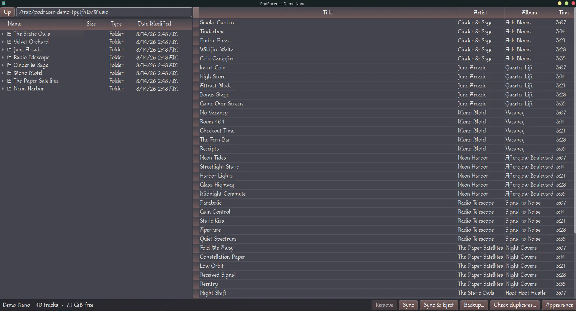 PodRacer: Manage your iPod on Linux. gallery image