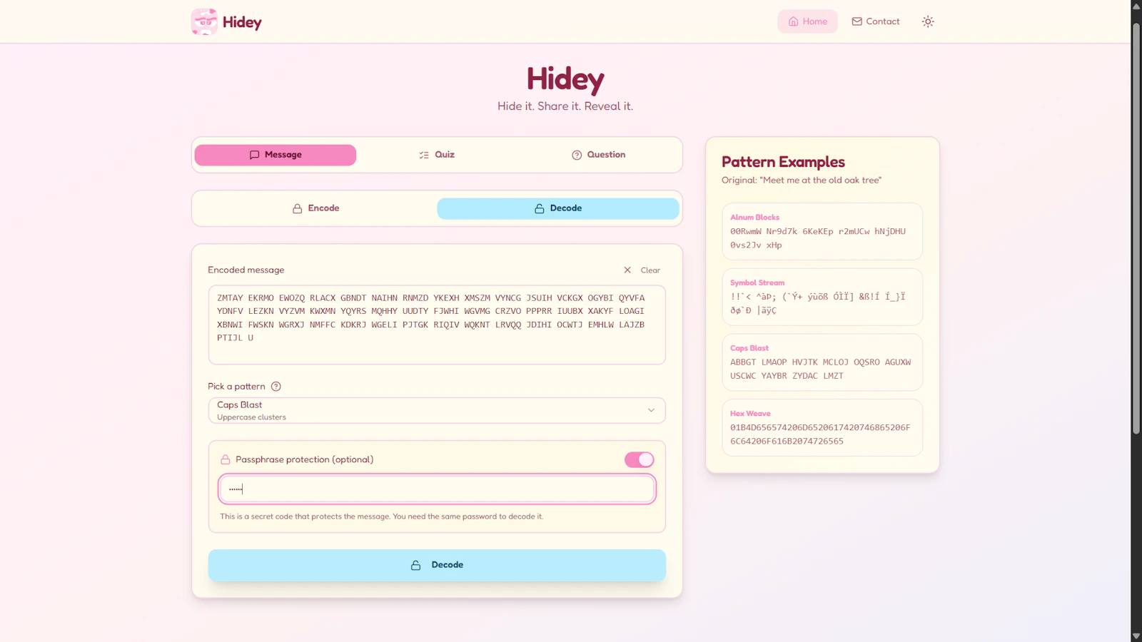 Hidey — Free Secret Message Generator screenshot 2