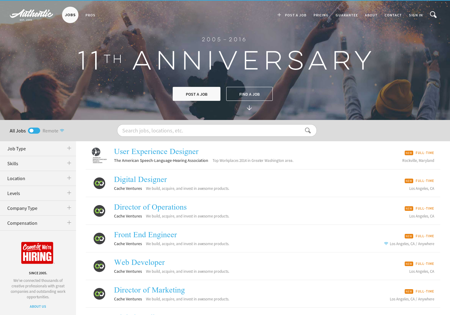 Authentic Jobs gallery image