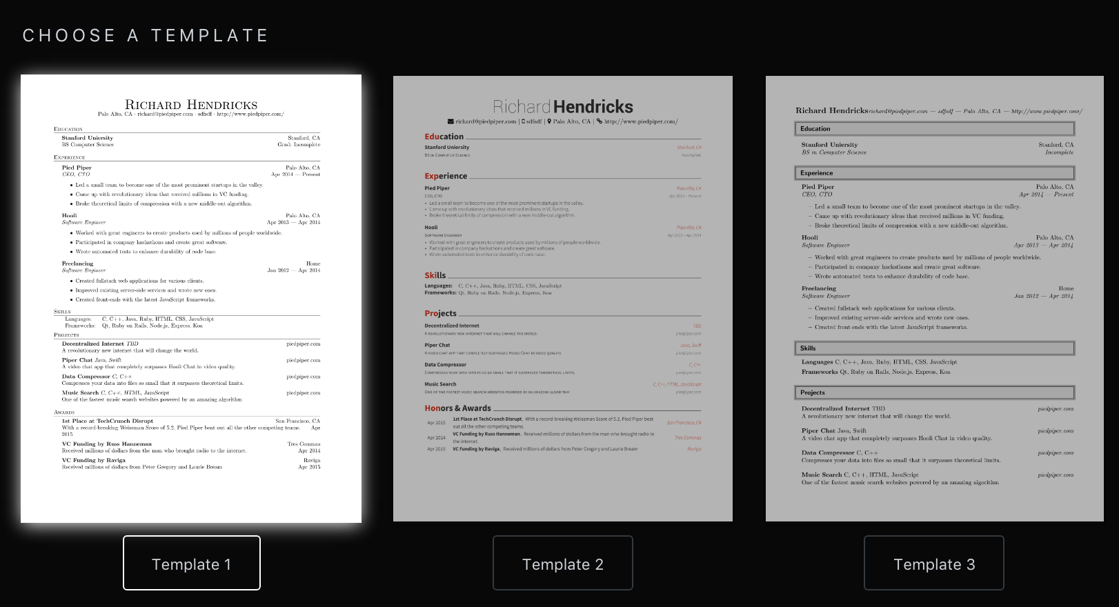 LaTeX Resume Generator gallery image