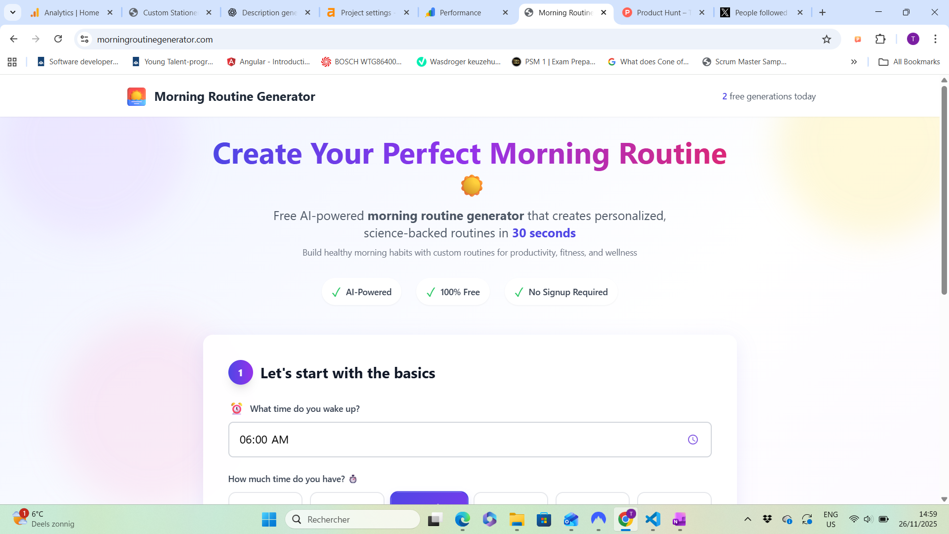 Morning Routine Generator - Screenshot 5 showing product features and functionality