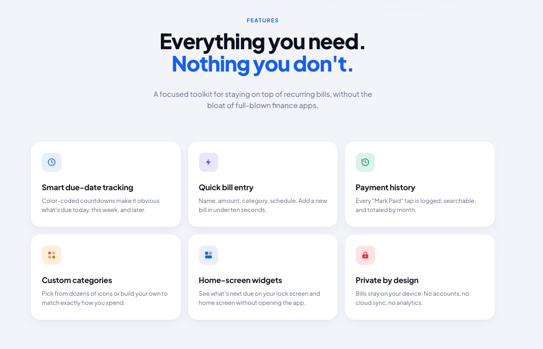 NextDue — Stay ahead of every bill gallery image