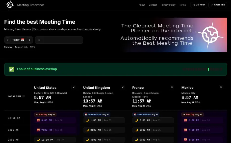 MeetingTimezones.com gallery image