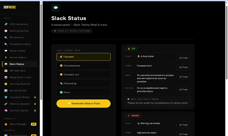 OOFmode — Say What You Actually Mean screenshot 2