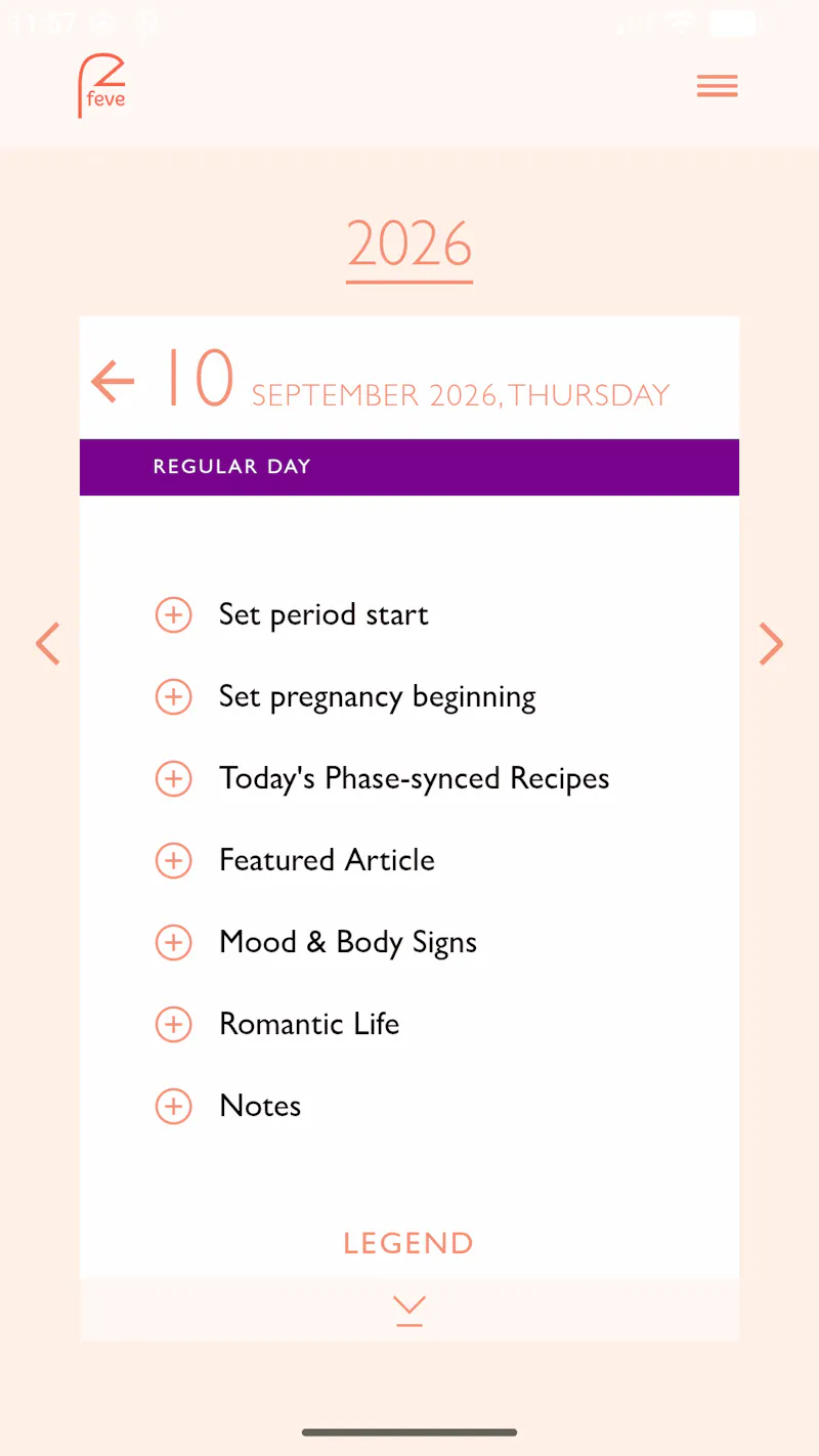 Feve: Ovulation Tracker & Diet screenshot 4
