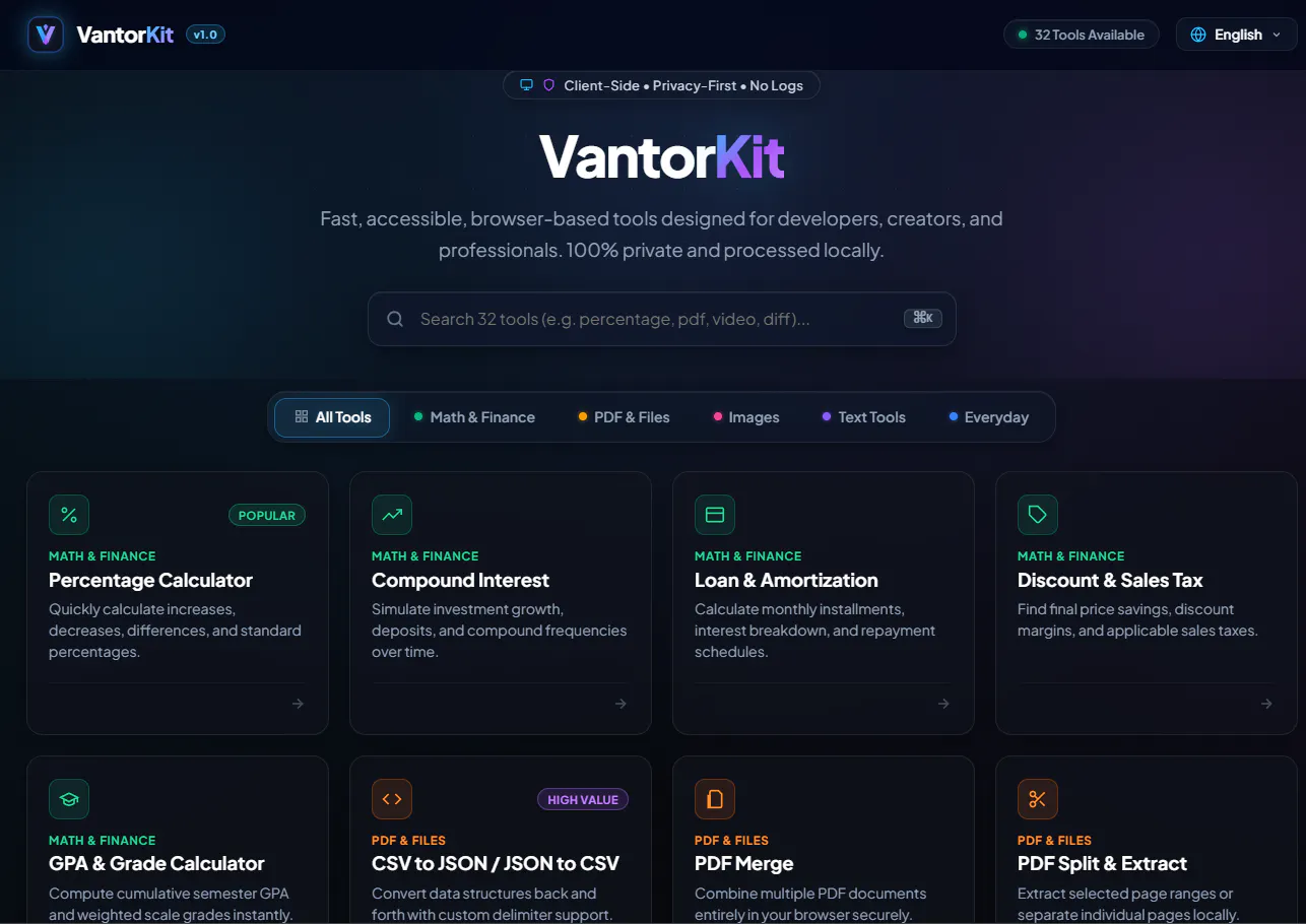 VantorKit — Private Web Tools gallery image
