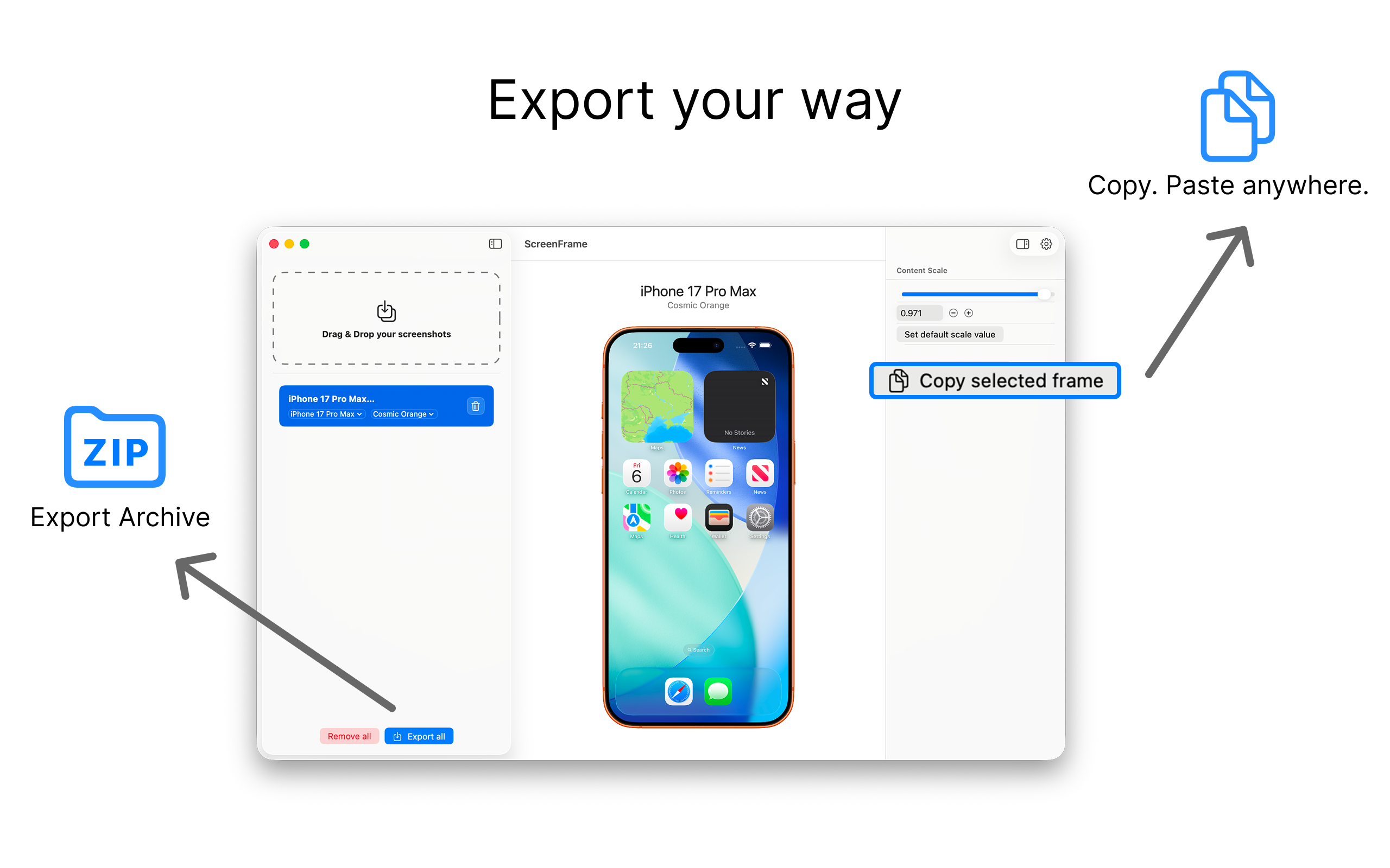 ScreenFrame: Mockup Device Phone - Screenshot 5 showing product features and functionality