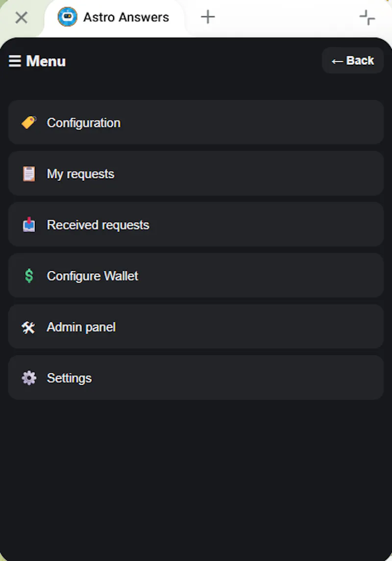 Astro Answers - Paid Q&A for TG groups screenshot 1