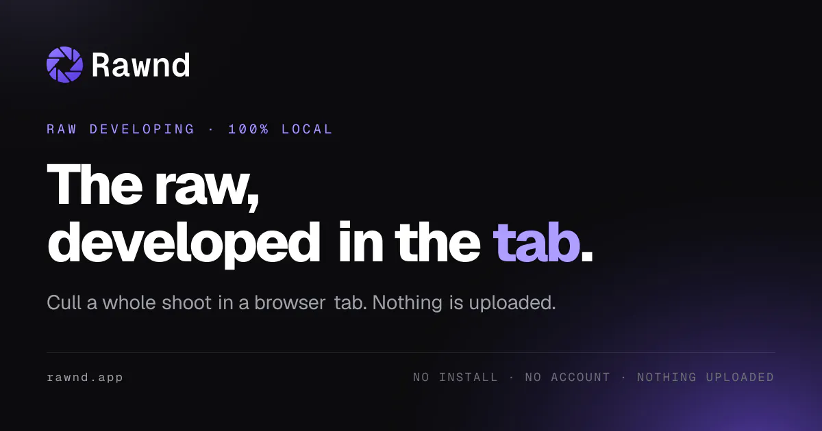 Rawnd — Browser-based RAW Editor gallery image