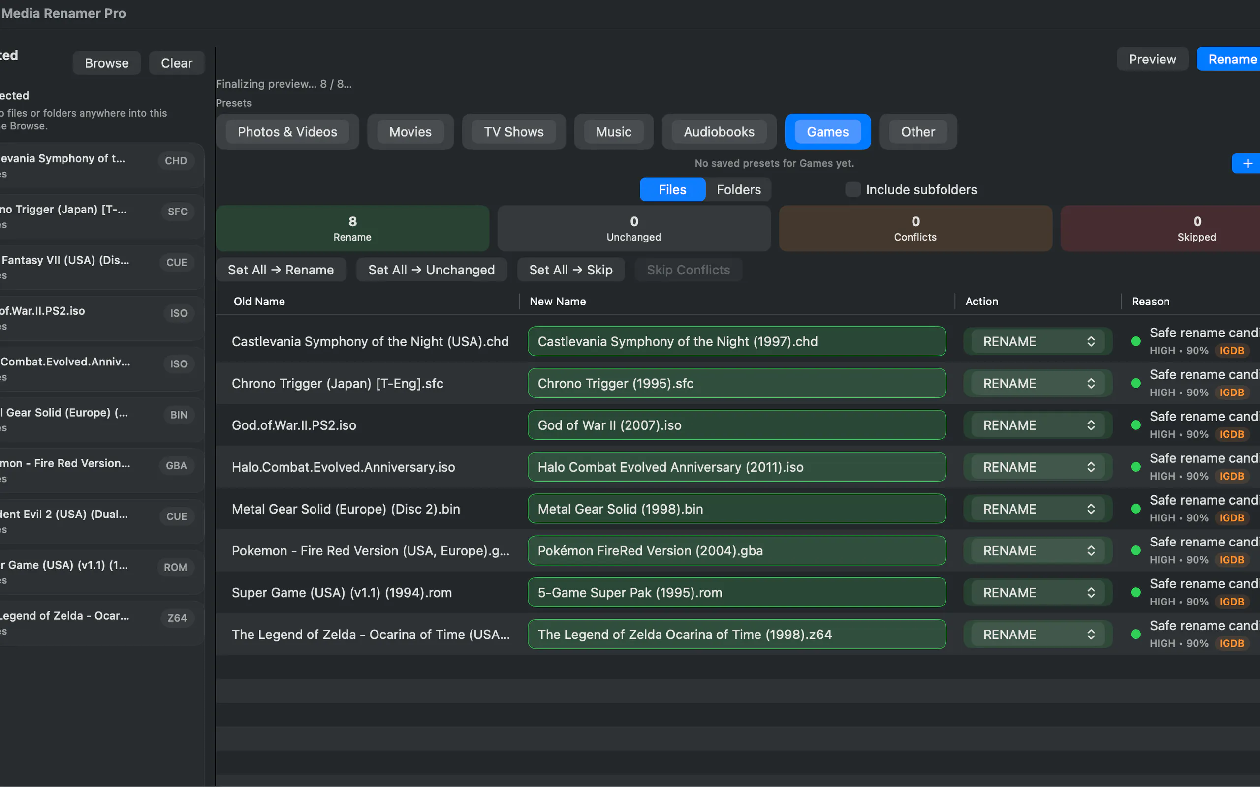 Media Renamer Pro screenshot