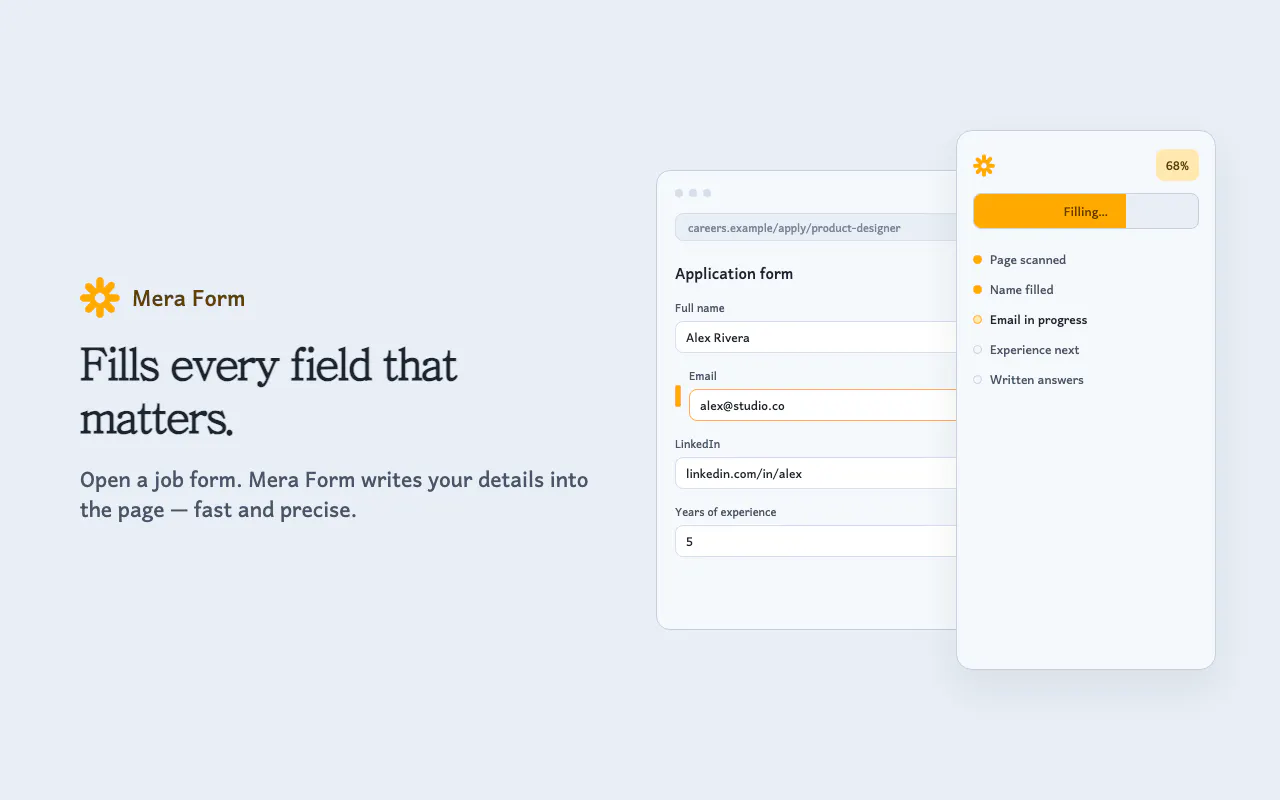Mera Form: AI Job Application Assistant gallery image