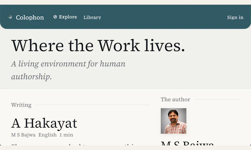Colophon screenshot 1