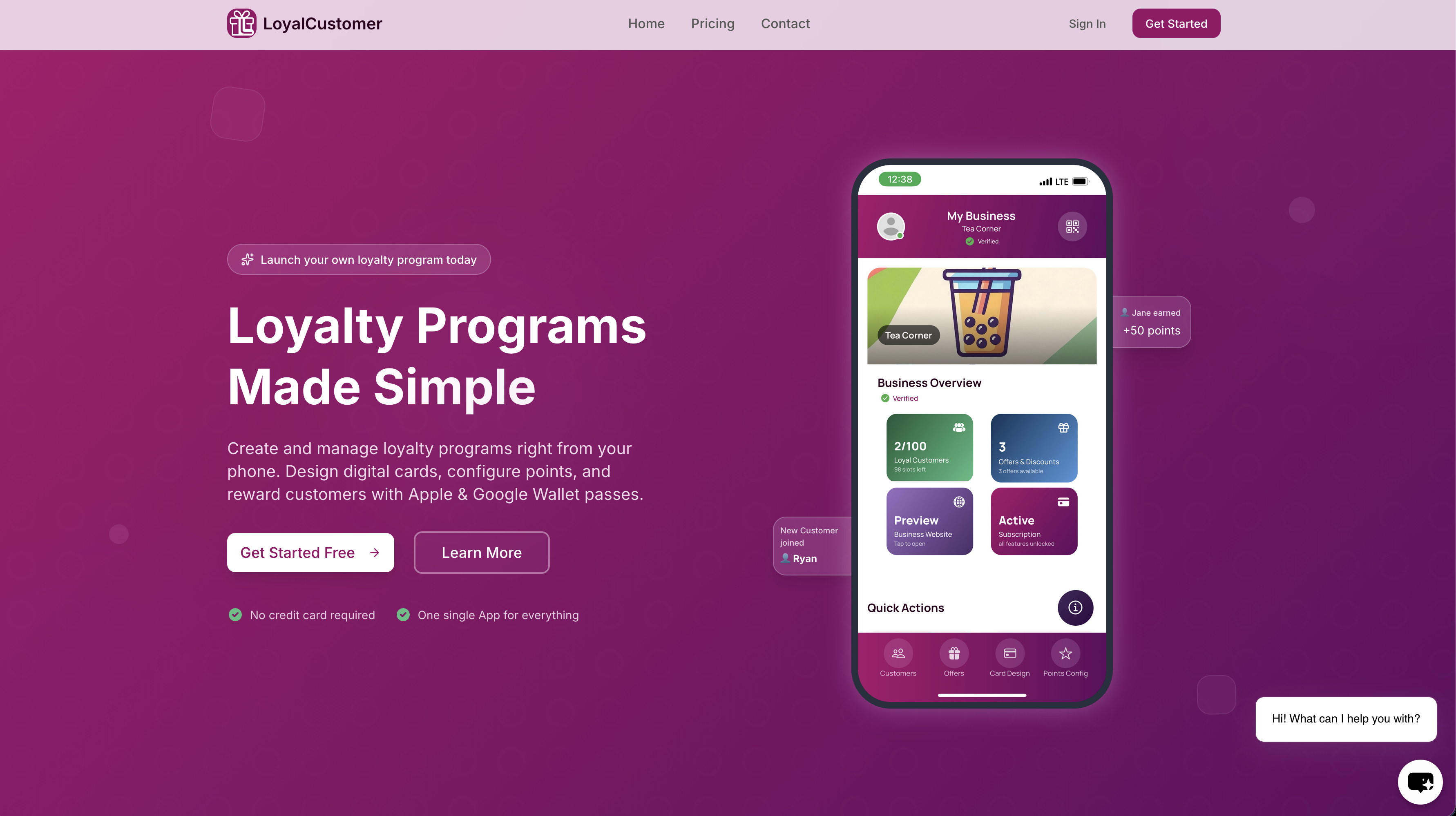 LoyalCustomer - Main product screenshot demonstrating key features and user interface