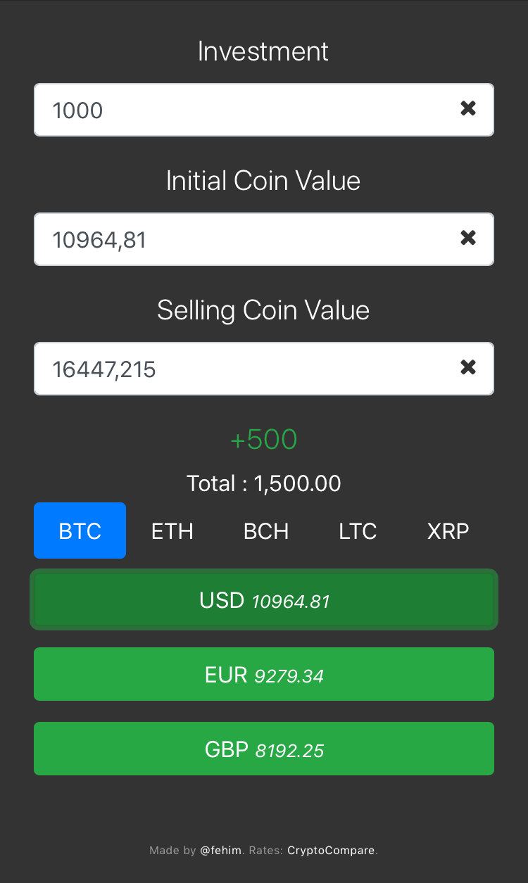 BTC Profit Calculator gallery image