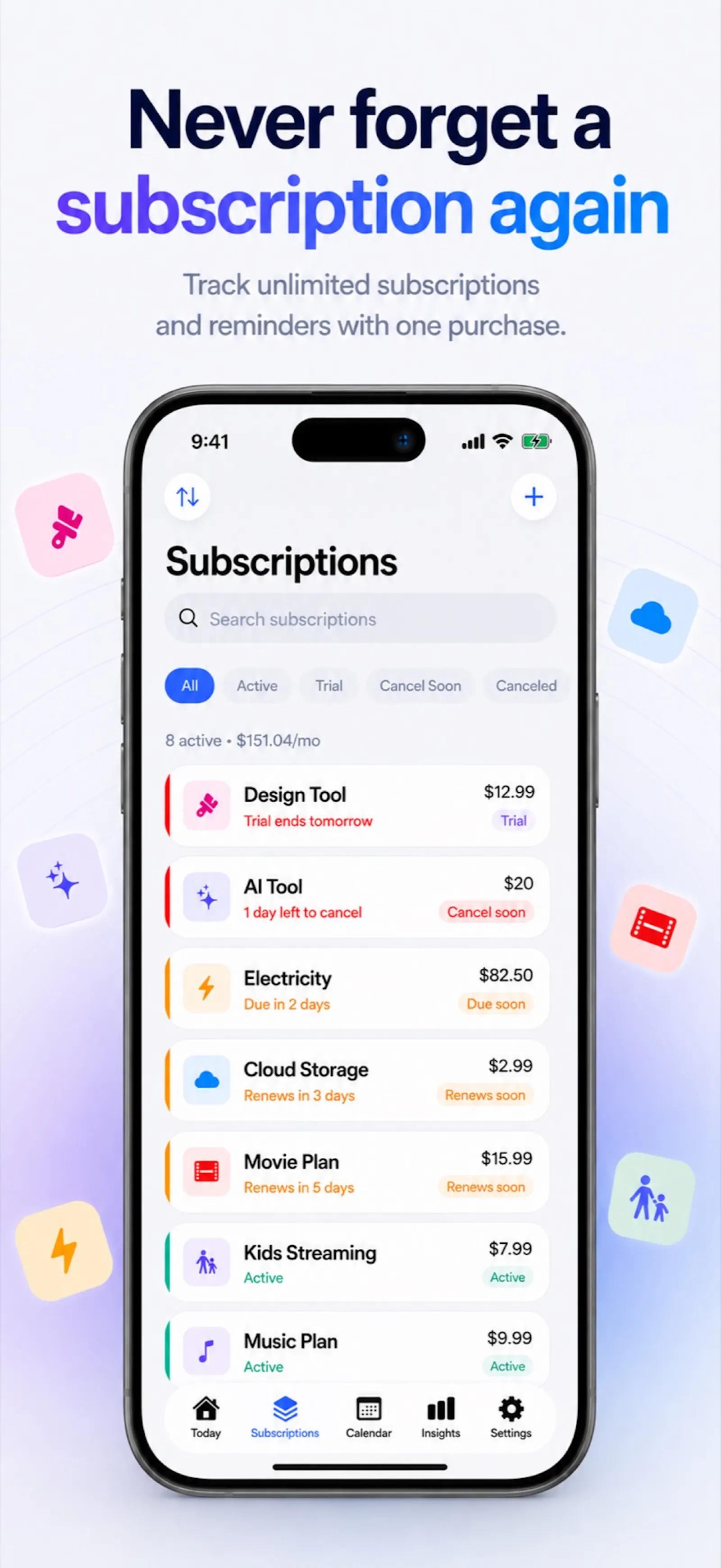 TrialBell screenshot 2
