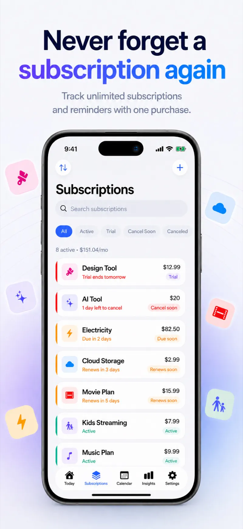 TrialBell screenshot 2