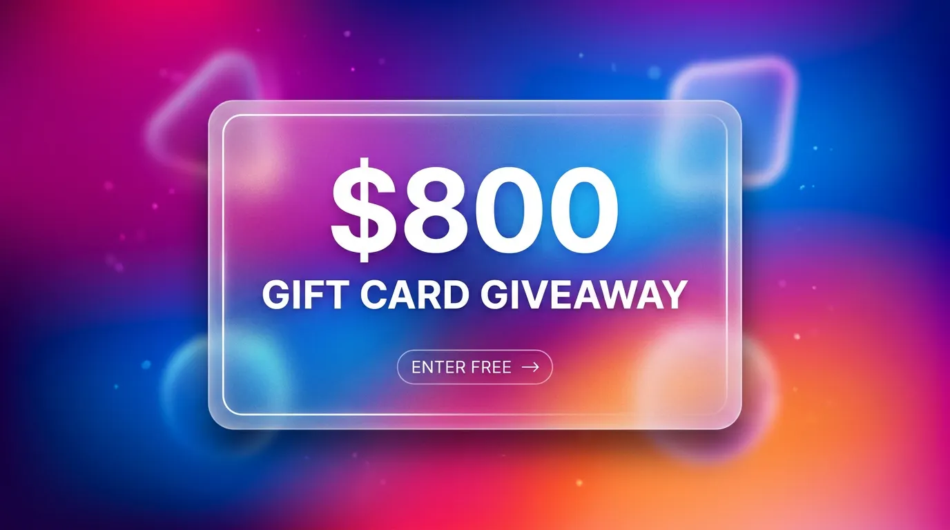 $800 Gift Card Giveaway Enter Free Today