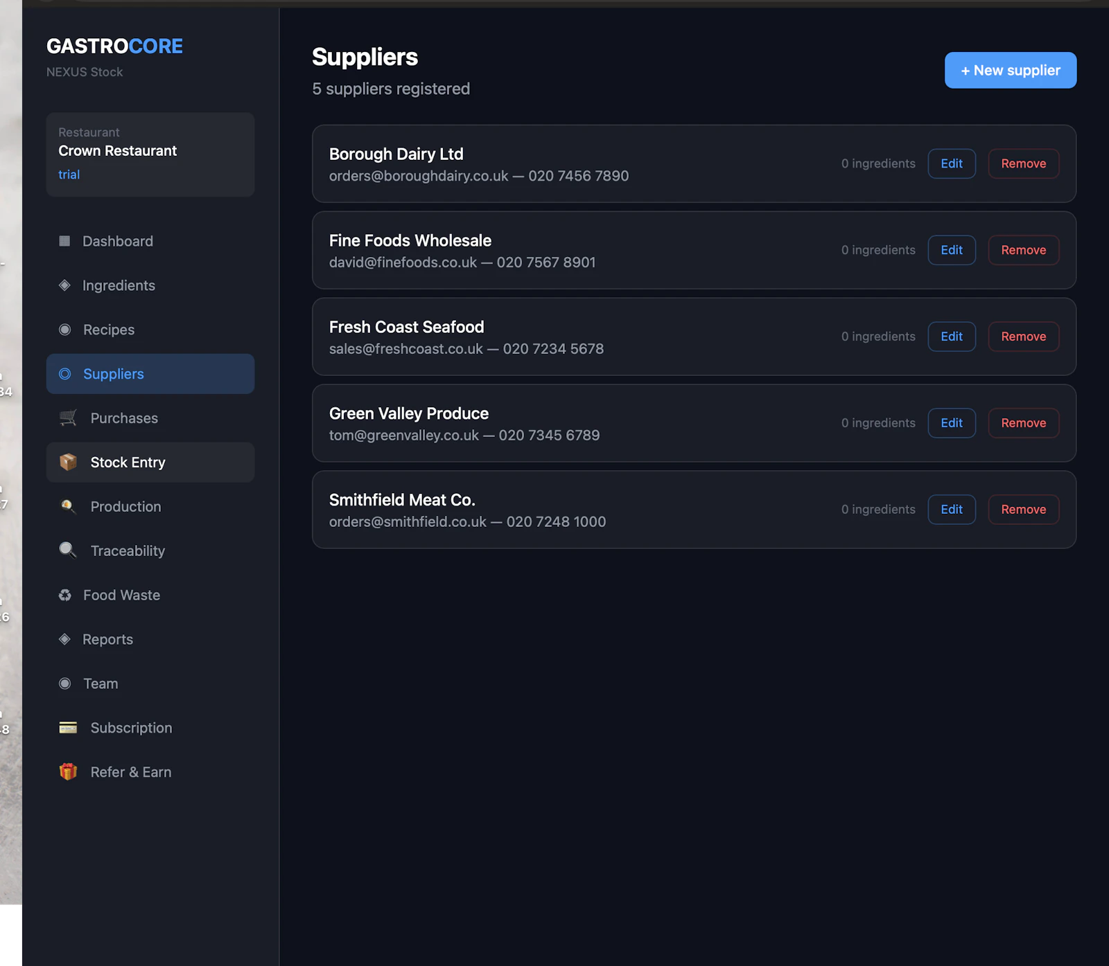 GastroCore — UK Restaurant Stock Control screenshot 4
