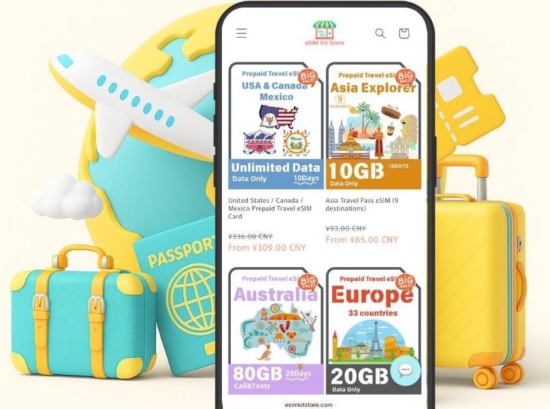 eSIMKitStore - Main screenshot showing features and interface