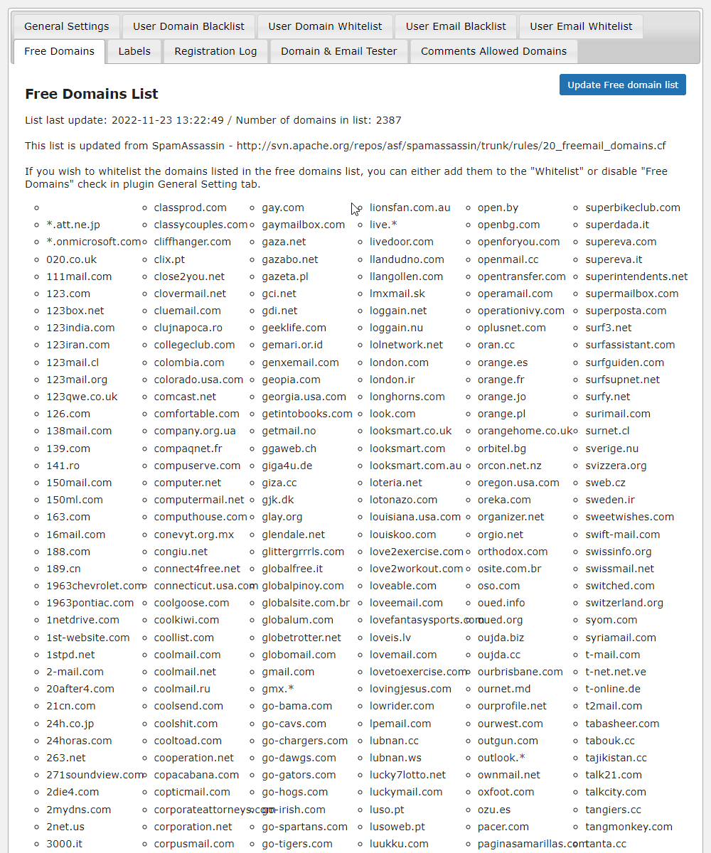 Plugin Blacklist Pendaftaran E -mel WP media 4