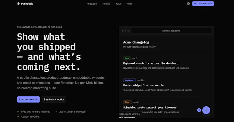 Pushdock screenshot 1
