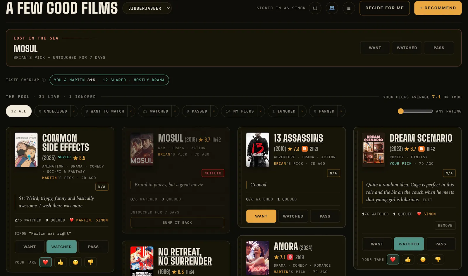 A movie recommendation tool screenshot 4