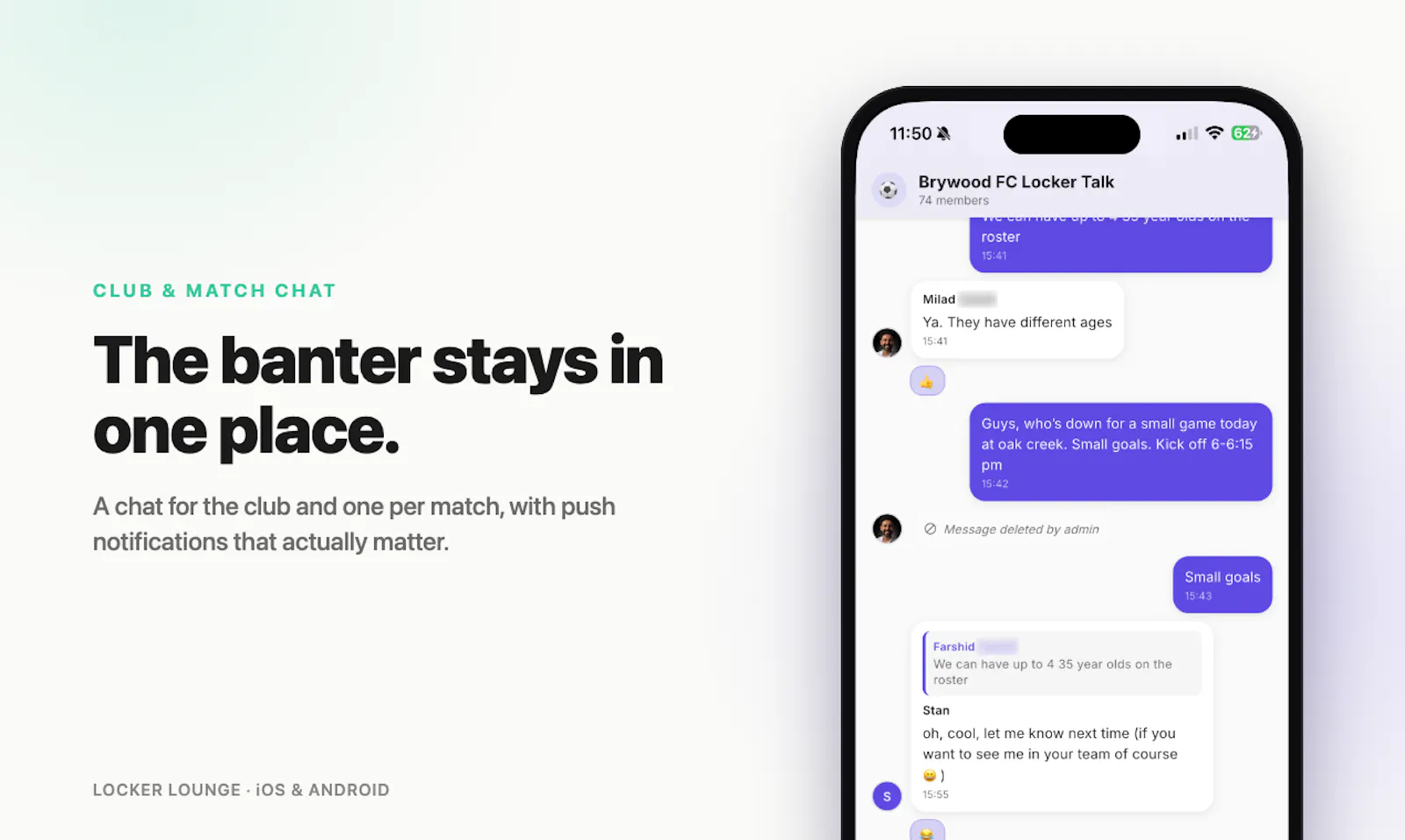 Locker Lounge — Pickup Soccer, Sorted screenshot 6