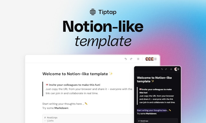 Notion-style editor for Tiptap Cloud产品图