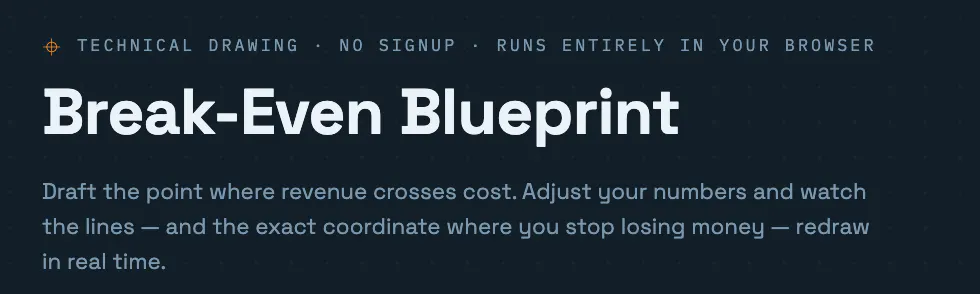 BreakevenBlueprint gallery image