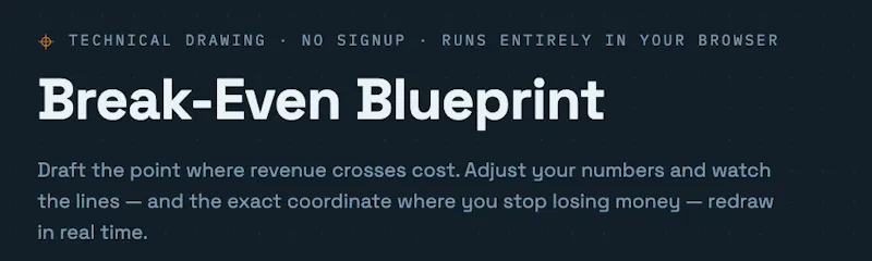 BreakevenBlueprint screenshot 1