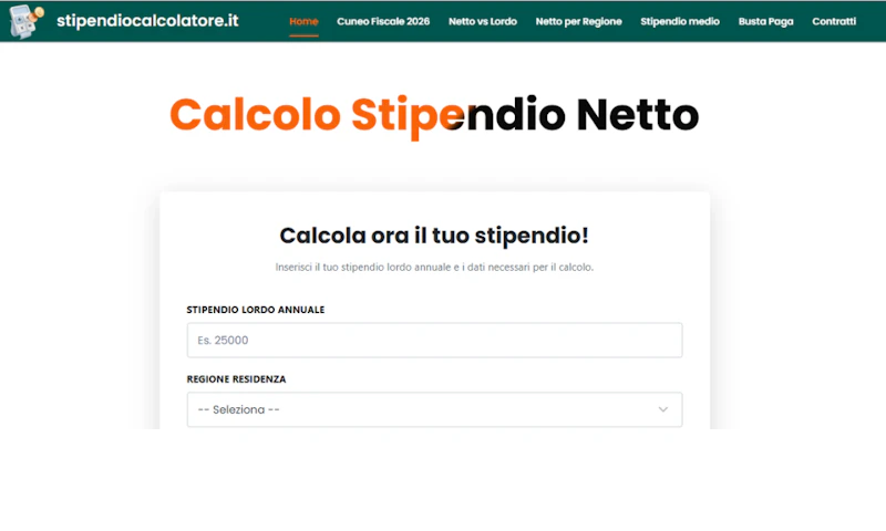 stipendiocalcolatore.it screenshot 1