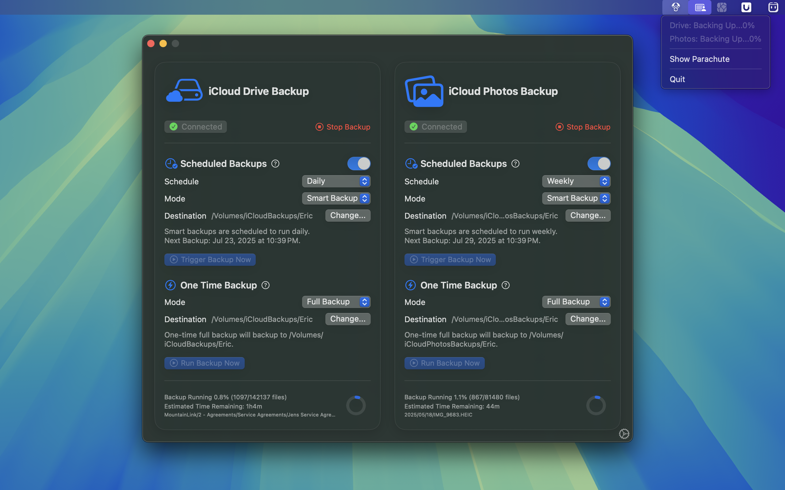 Backup del paracadute - Backup senza soluzione di continuità per iCloud Drive e iCloud foto media 7